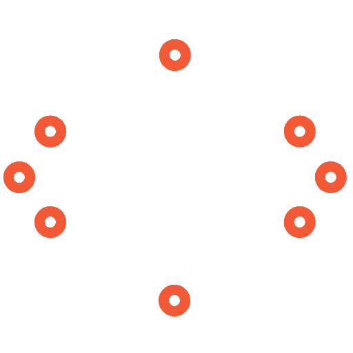 Icon representing cyber security with a circuit and check mark