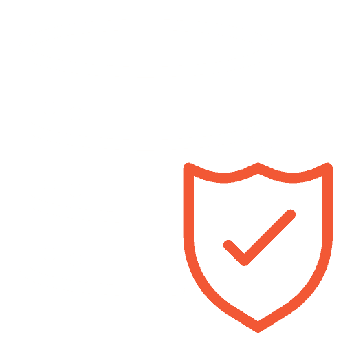 Icon representing IT service management with a database and a security shield